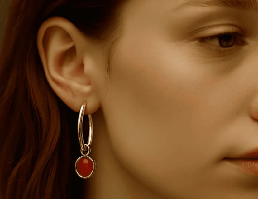 Crimson Drop Hoops detail 2